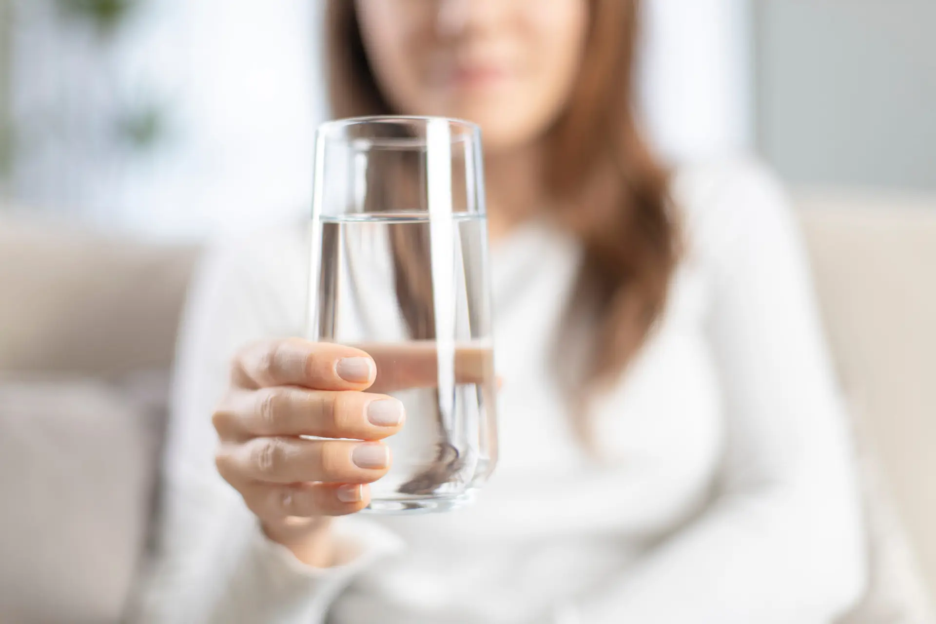 Glass of clean drinking water