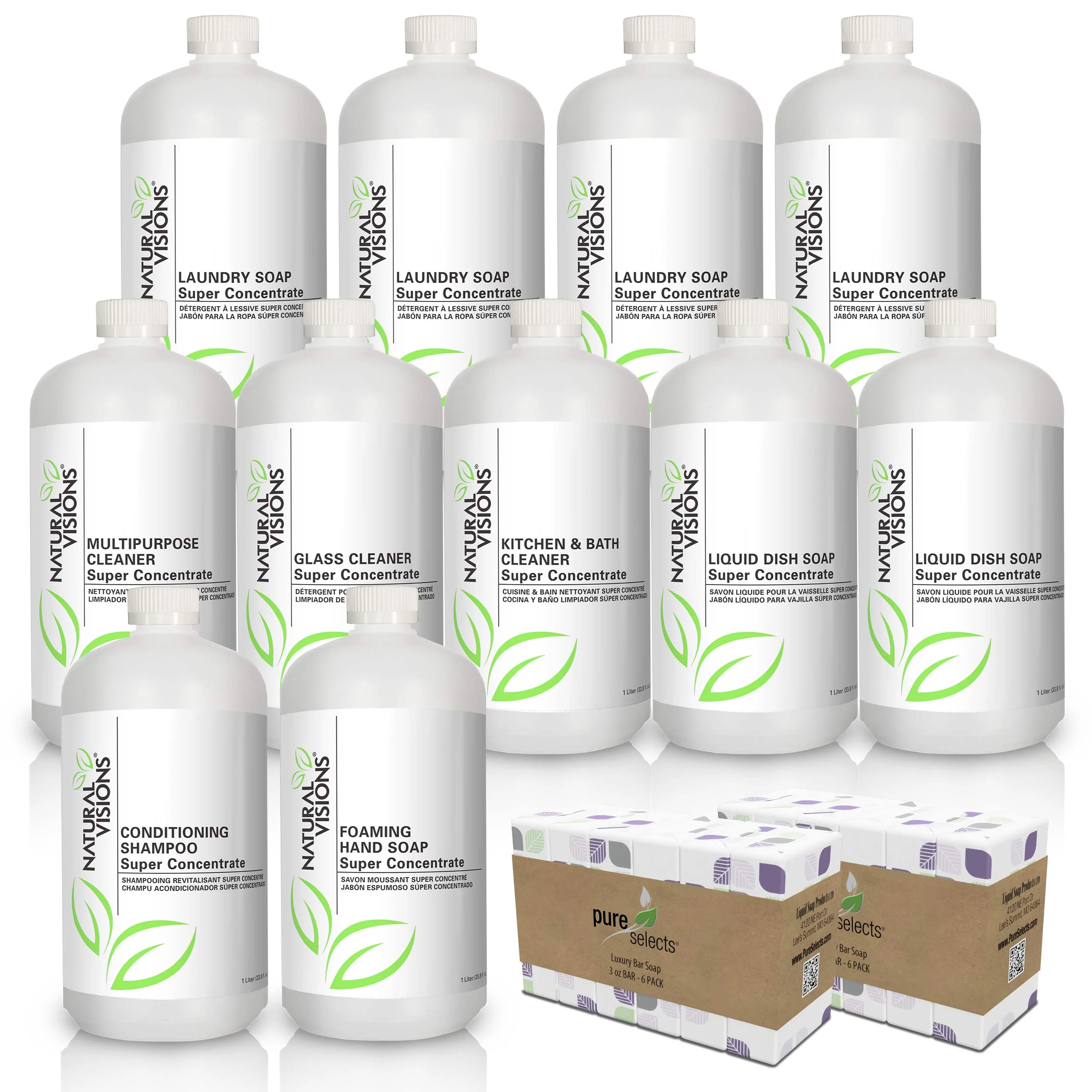 Natural Visions concentrated cleaner compared to single-use bottles