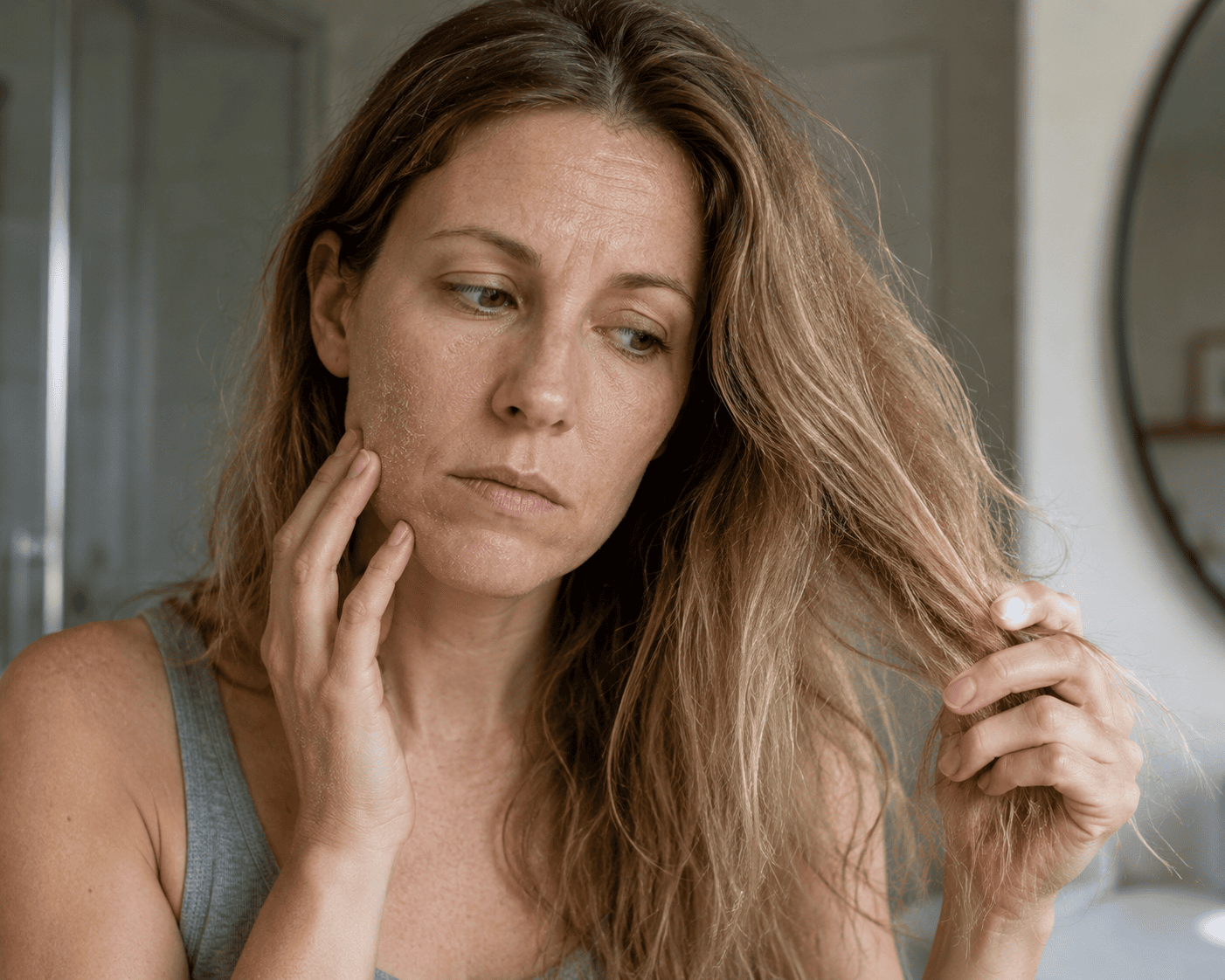 Dry skin caused by hard water